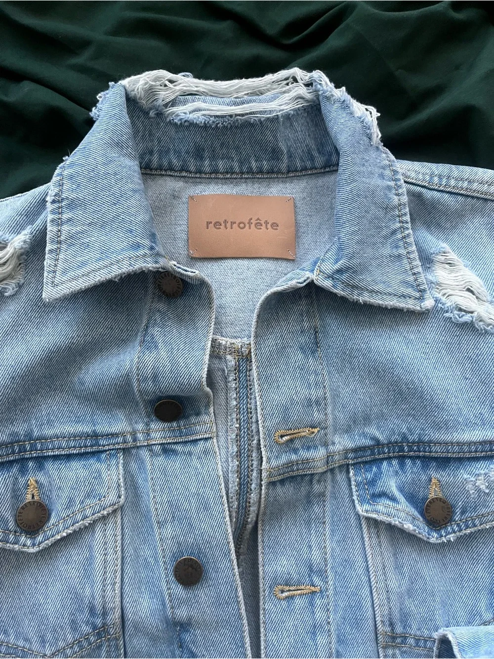 Retrofete Karina Light Blue Denim Jacket size Small